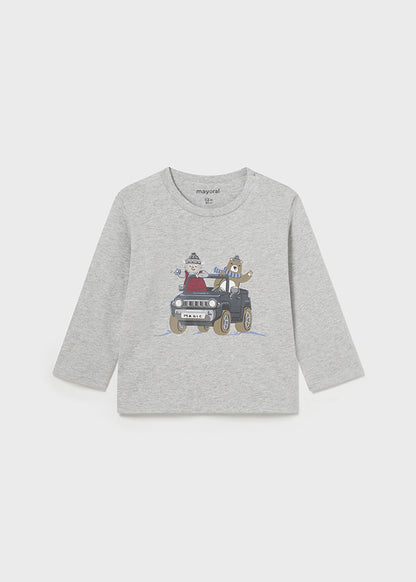 || Mayoral || T-shirt dieren en jeep - Grijs