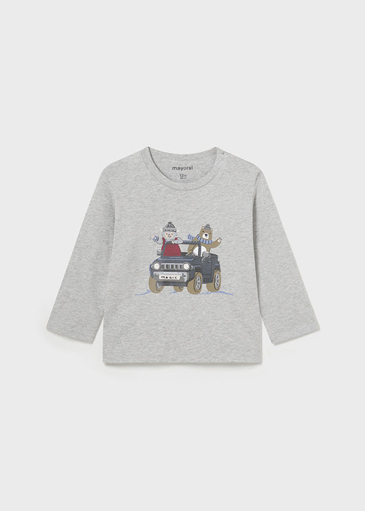 || Mayoral || T-shirt dieren en jeep - Grijs