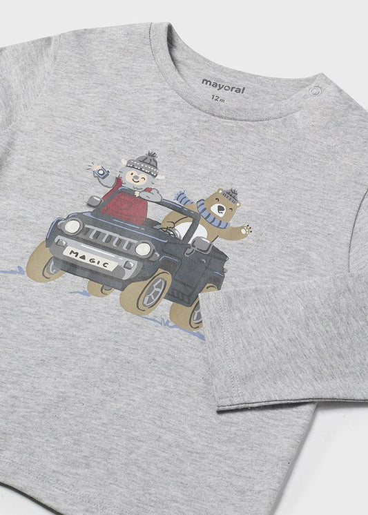 || Mayoral || T-shirt dieren en jeep - Grijs
