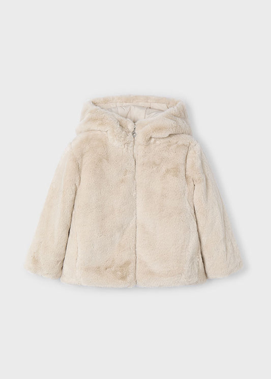 || Mayoral || Fake fur jas met capuchon - Zand