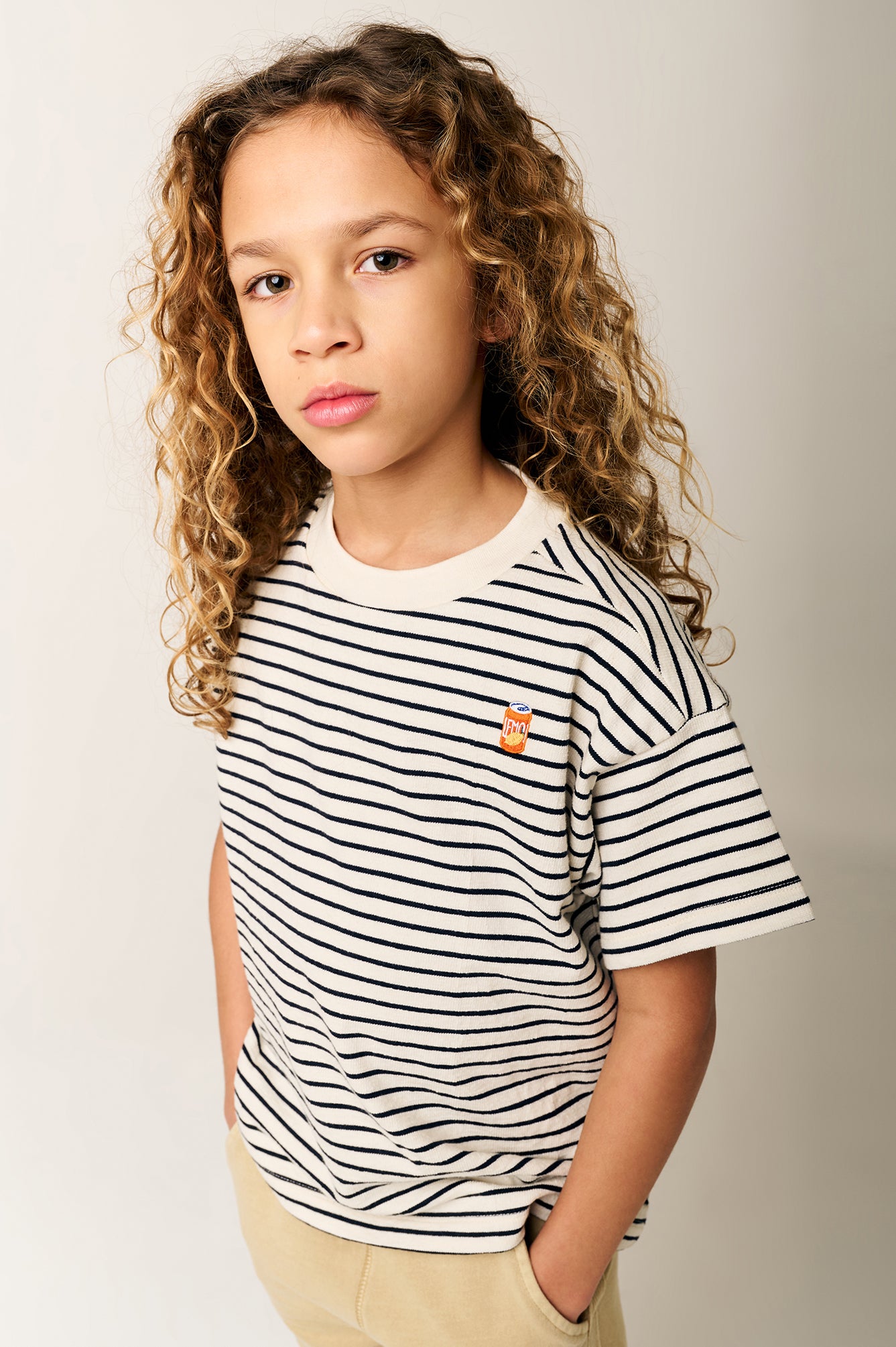 || Tumble ‘N Dry || T-shirt gestreept en limo badge - Vincenzo