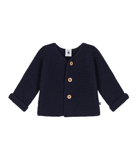 || Petit Bateau || Basis gebreid vest met knopen - Navy