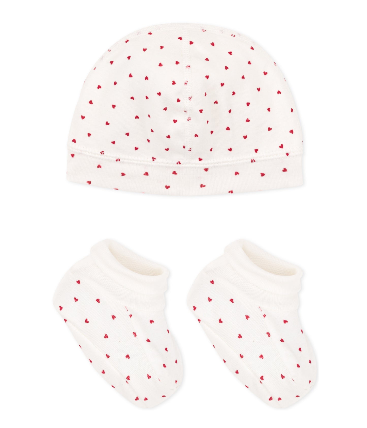 || Petit Bateau || Set met muts en sokjes - Hart