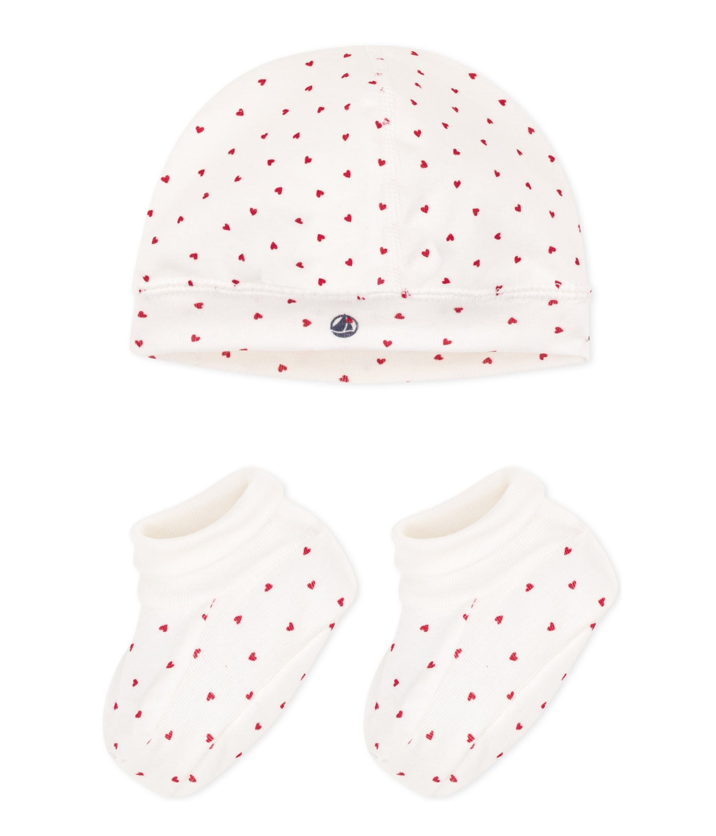 || Petit Bateau || Set met muts en sokjes - Hart