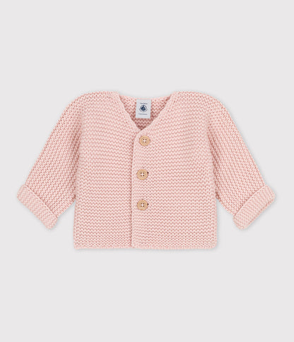 || Petit Bateau || Basis gebreid vest met knopen - Roze