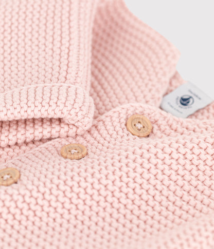 || Petit Bateau || Basis gebreid vest met knopen - Roze