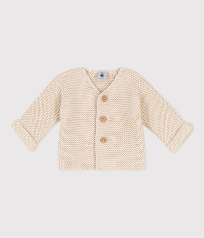 || Petit Bateau || Basis gebreid vest met knopen - Beige