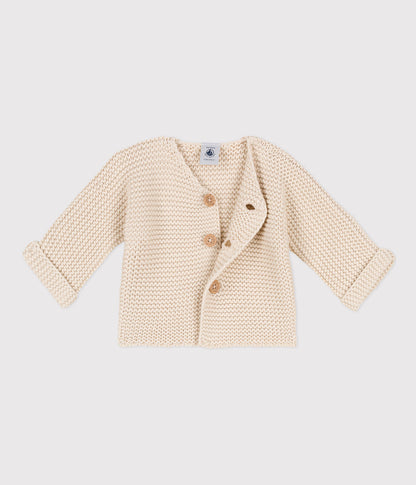 || Petit Bateau || Basis gebreid vest met knopen - Beige