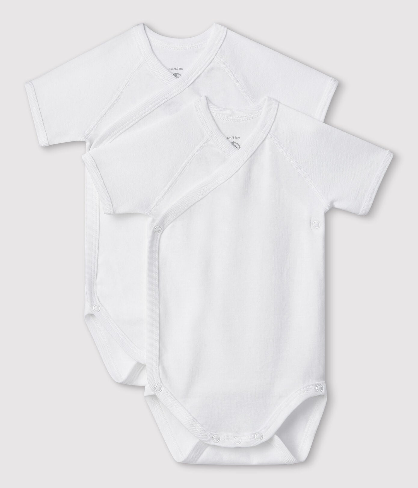 || Petit Bateau || Basis set overslagromper korte mouwen - Wit