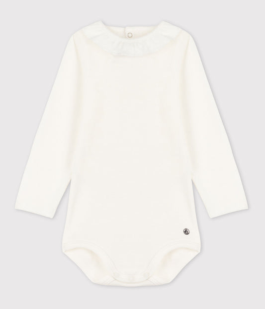 || Petit Bateau || Basis romper met kraagje - Wit