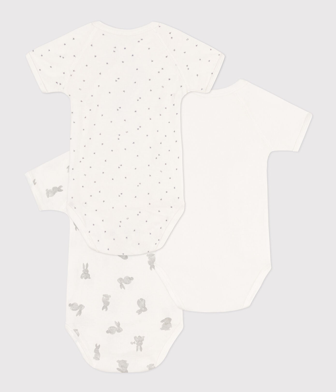 || Petit Bateau || Basis set overslagromper korte mouwen - Konijn