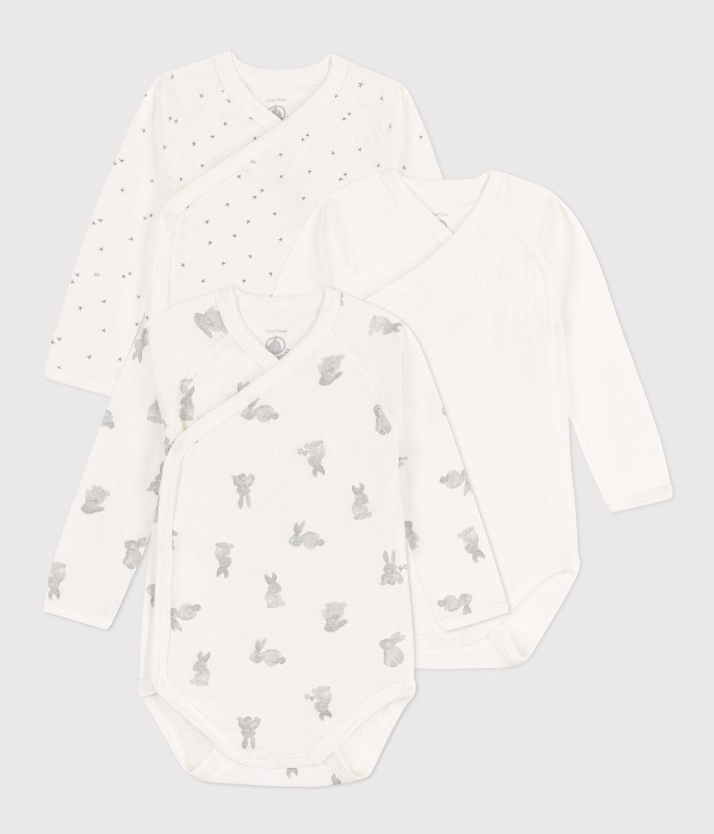 || Petit Bateau || Basis set overslagromper lange mouwen - Konijn