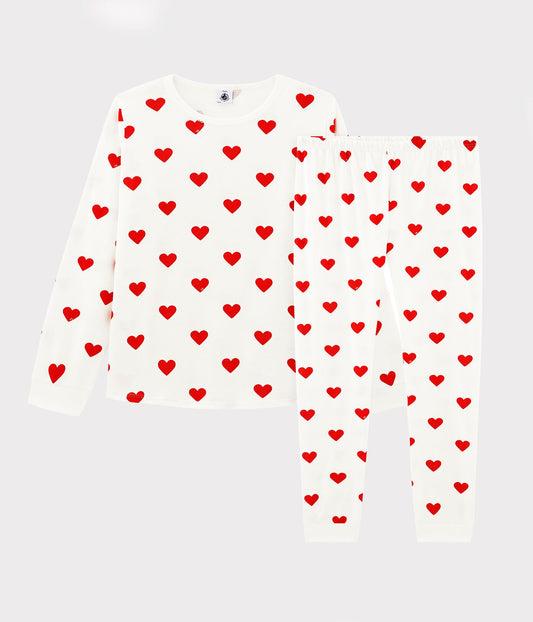 || Petit Bateau || Basis pyjama met hartjes print