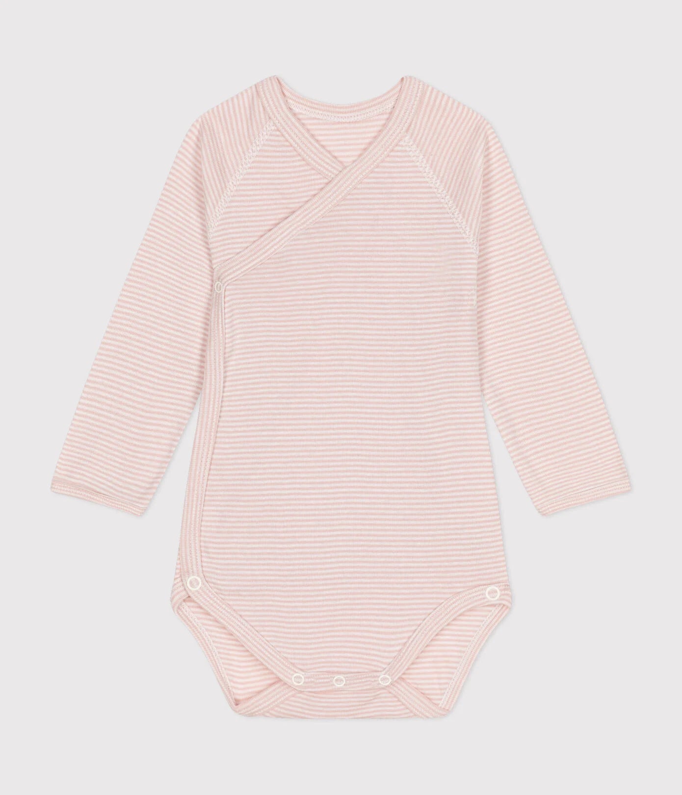 || Petit Bateau || Overslagromper gestreept lange mouwen - Roze