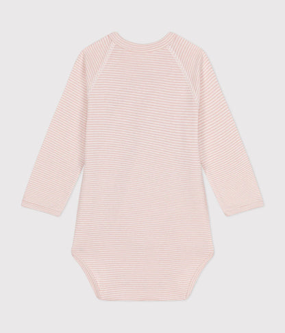 || Petit Bateau || Overslagromper gestreept lange mouwen - Roze