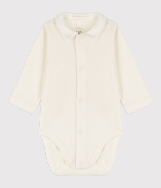 || Petit Bateau || Basis babyromper voorsluiting met lange mouwen & kraag