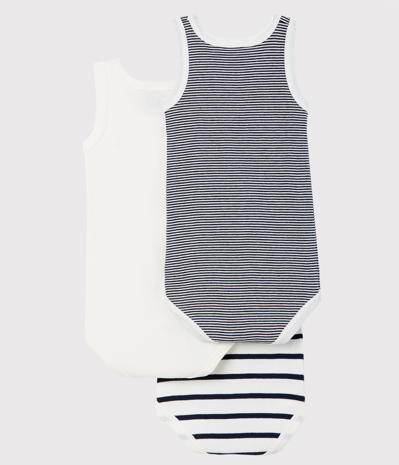 || Petit Bateau || Basis set romper hemd - Gestreept