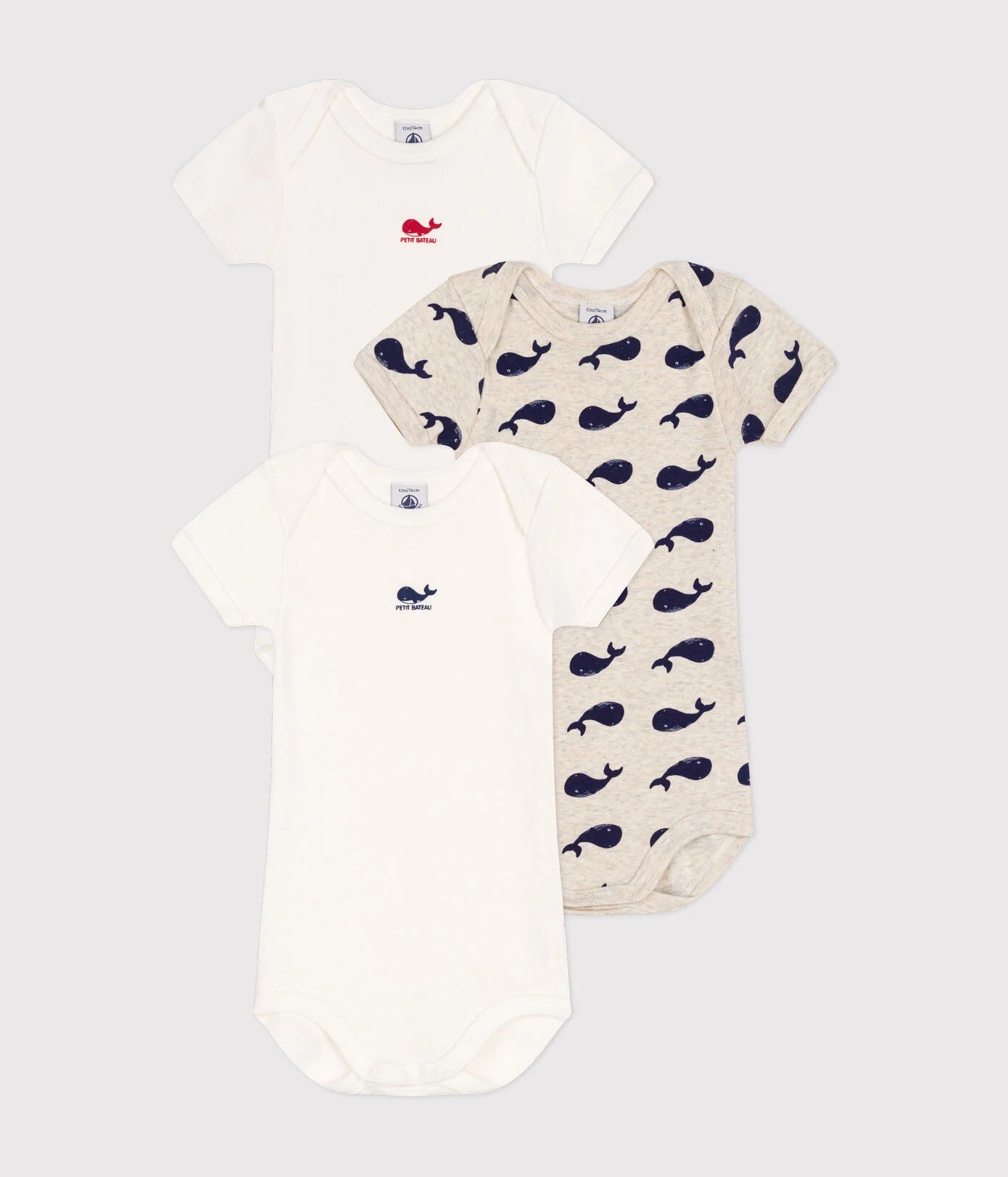 || Petit Bateau || Basis set romper korte mouw - Walvis