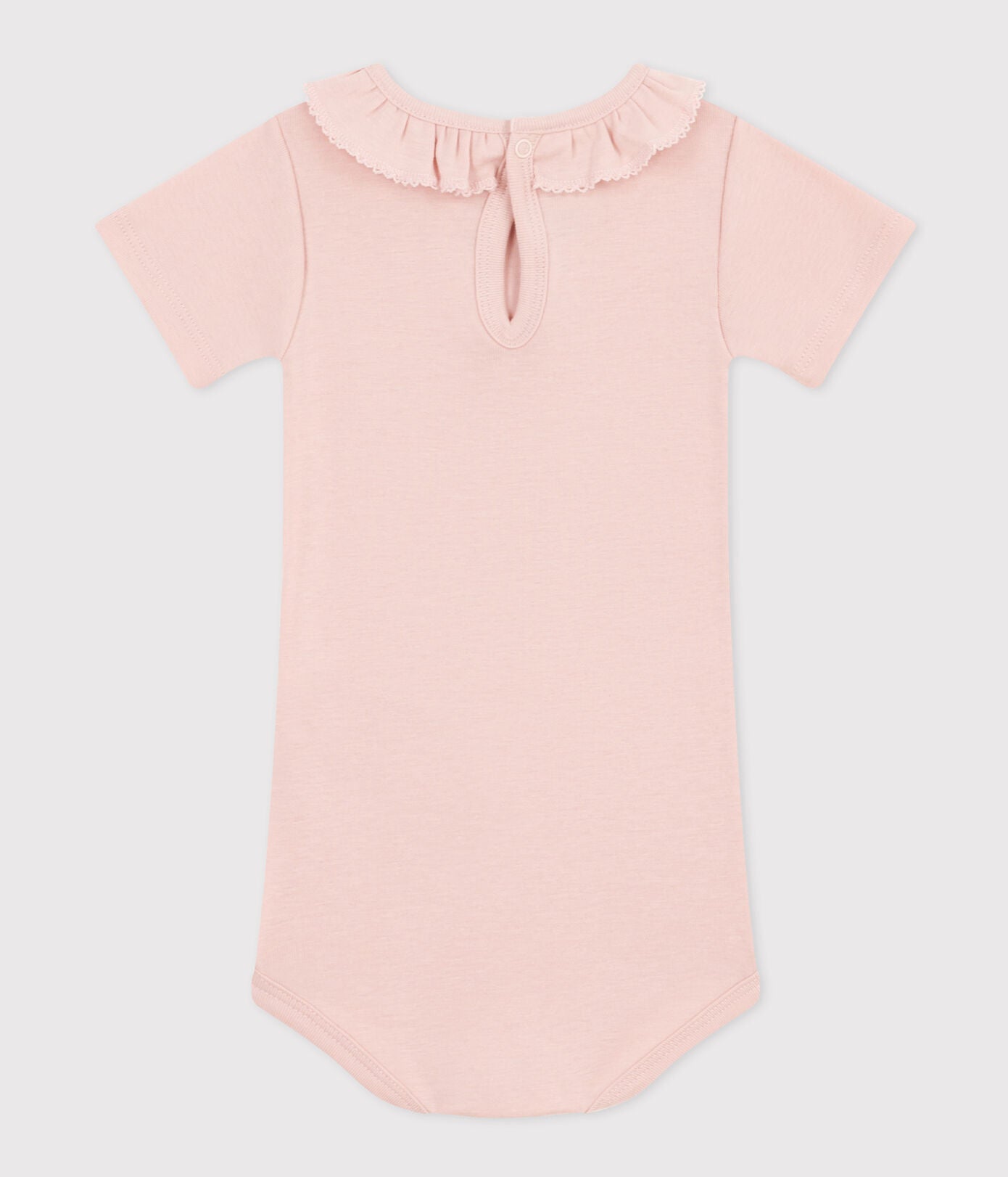 || Petit Bateau || Basis romper met korte mouwen en kraagje - Roze