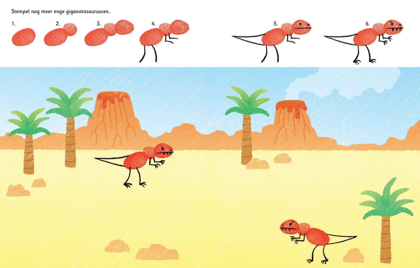 || Usborne || Stempelen met je vingers - Dinosaurussen