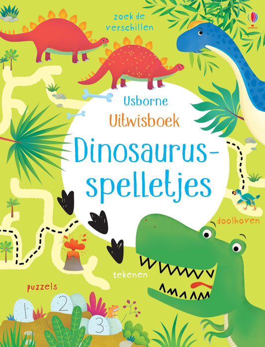 || Usborne || Uitwisboek - Dinosaurusspelletjes