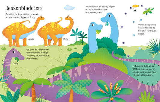 || Usborne || Uitwisboek - Dinosaurusspelletjes