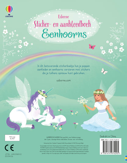 || Usborne || Sticker- & aankleedboek - Eenhoorns