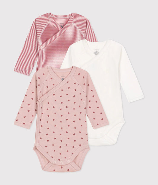 || Petit Bateau || Set overslag rompers - Hart & Streep