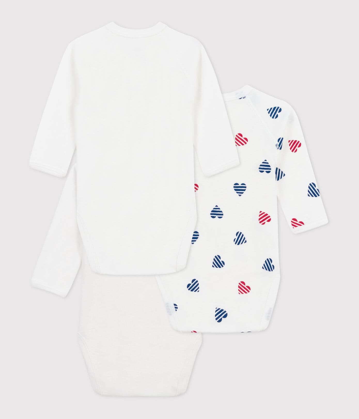 || Petit Bateau || Basis set overslagromper lange mouwen - Hart