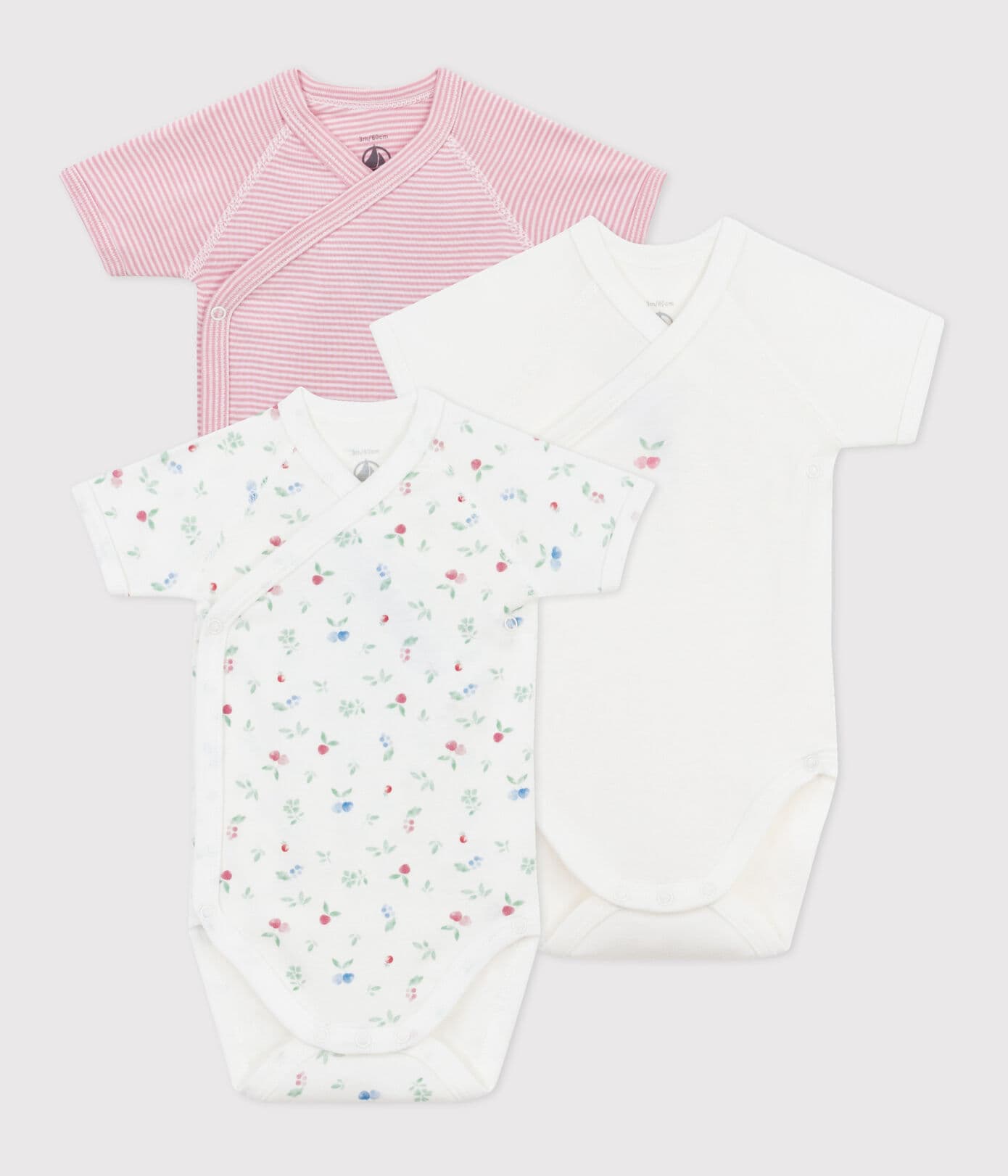 || Petit Bateau || Set overslagromper korte mouwen - Kers