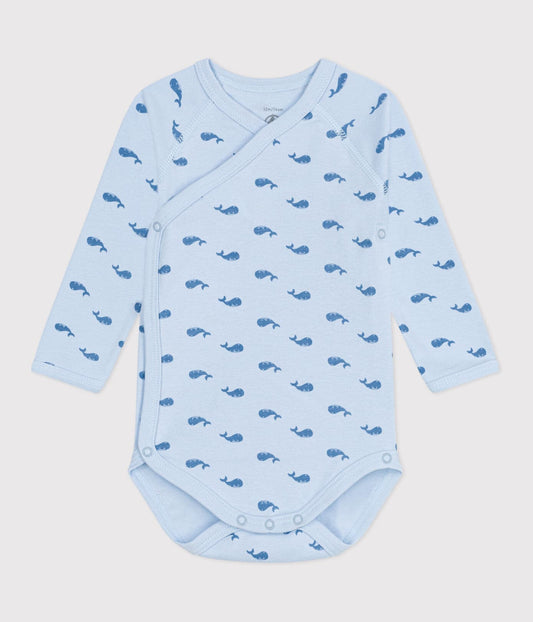 || Petit Bateau || Overslagromper lange mouwen - Walvissen