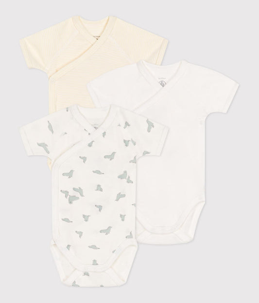 || Petit Bateau || Set overslagromper korte mouwen - Zeehond