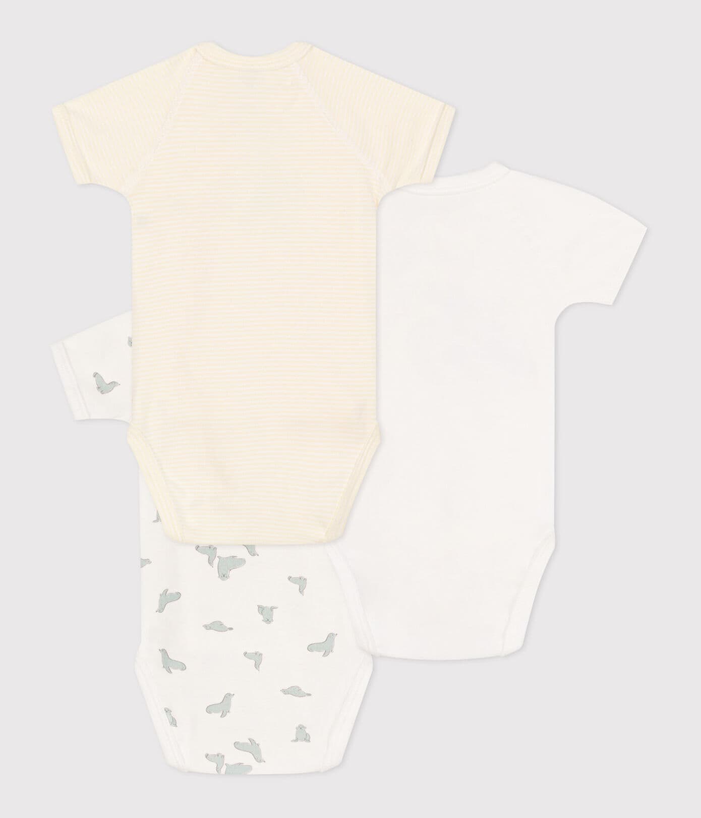 || Petit Bateau || Set overslagromper korte mouwen - Zeehond