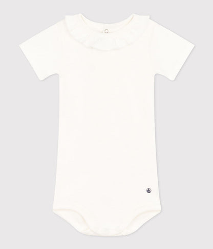 || Petit Bateau || Basis romper met korte mouwen en kraagje - Wit