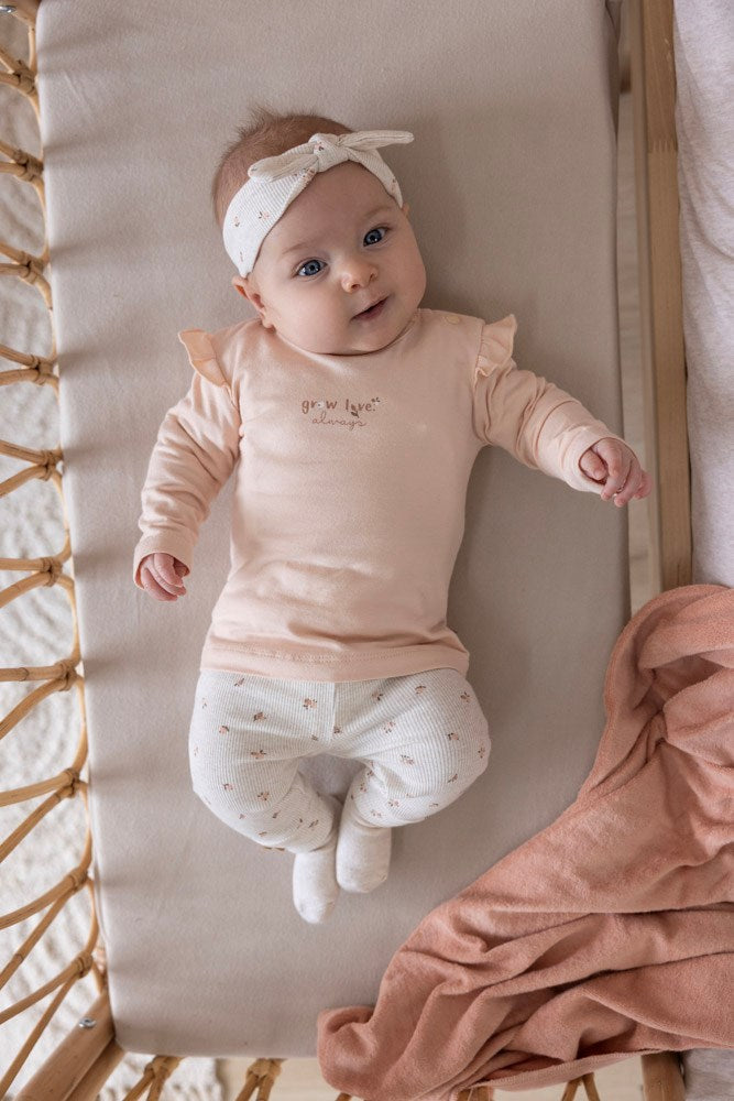 || Feetje || Rib broek met bloemetjes - Little Rosebud