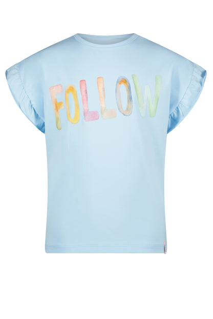 || NONO || T-shirt met ruffle mouwen - Sky High