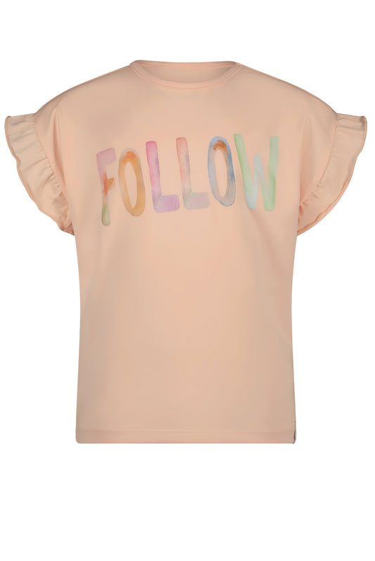 || NONO || T-shirt met ruffle mouwen - Rosy Sand